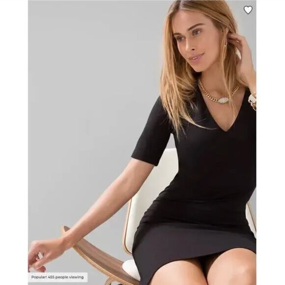 New! White House‎ Black Market AURA Short-Sleeve Sculpting Sheath Dress, size 10 - Picture 2 of 14